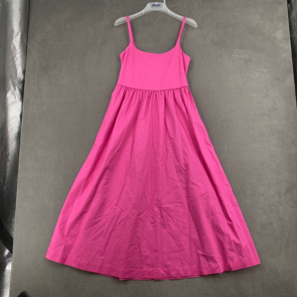 Old Navy Pink Sleeveless Midi Dress Fit & Flare Poplin Skirt Small 8820
